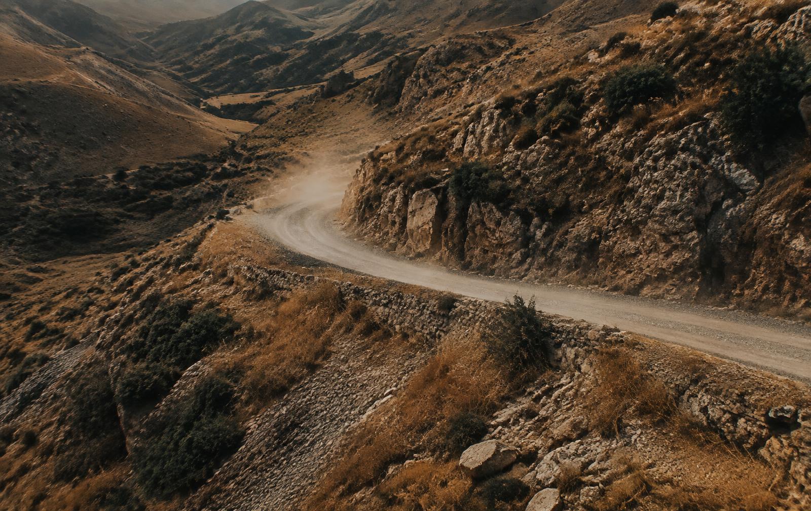 Gravel track used for the first practice roadbook